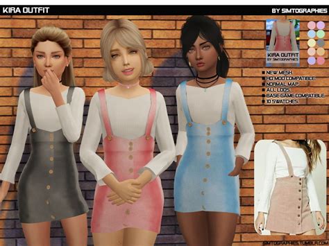 Kira Outfit New Mesh Sims 4 Toddler Sims 4 Cc Kids Clothing Sims