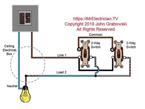 Light Switch Wiring Diagram 2 Way Switch With Electrical Outlet