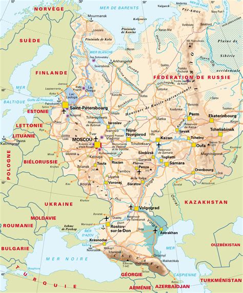 Carte De La Russie Avec Les Villes