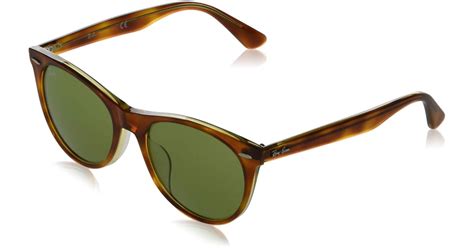 Ray Ban Asian Fit Round Sunglasses Brown For Men Lyst