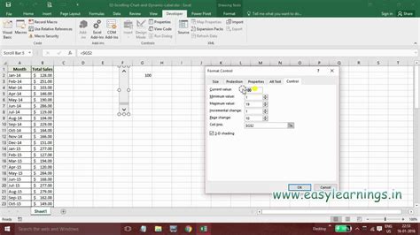 Use Scroll Bar In Excel Youtube