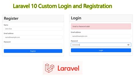 Laravel Custom Login And Registration Youtube