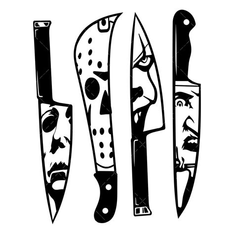 Horror Movie Characters In Knives Svg Png Pdf Halloween Inspire Uplift