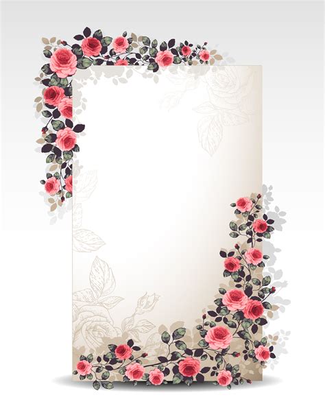 Delicate Floral Background Invitation Card Vector Flowers Flowers