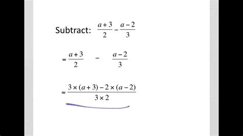How To Add And Subtract Algebraic Fractions Youtube