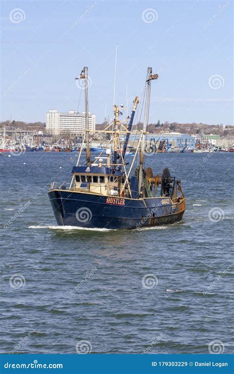 Dragger Hustler Outbound From New Bedford Editorial Stock Image Image