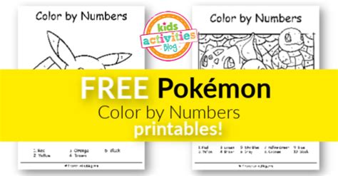 1000 x 1294 jpeg 292 кб. FREE Pokémon Color by Numbers Printables!