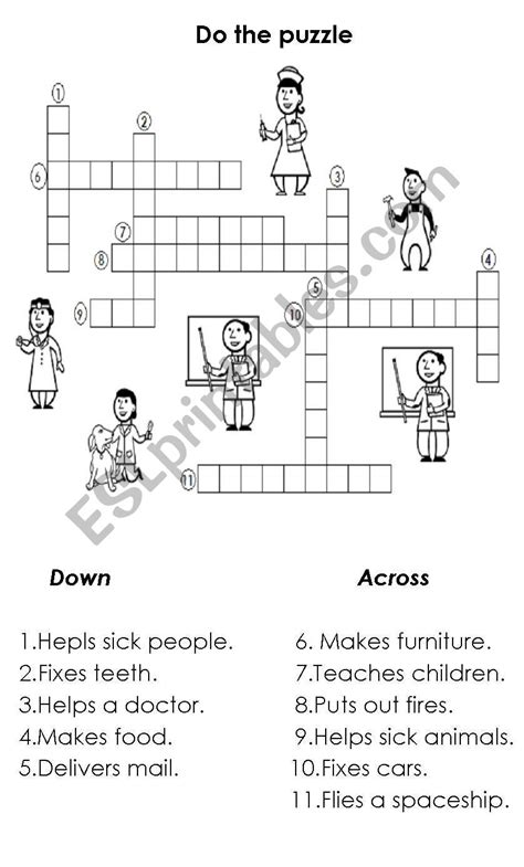 Jobs Puzzle Esl Worksheet By Lieben