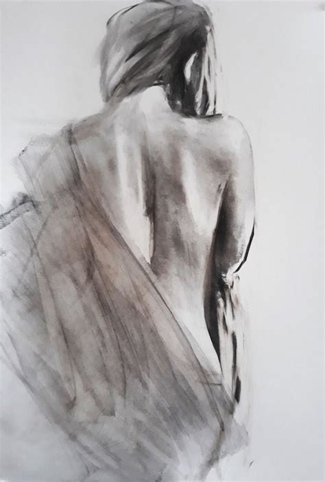 Woman Drawing Black White Charcoal Art Female Female Sensual Pose