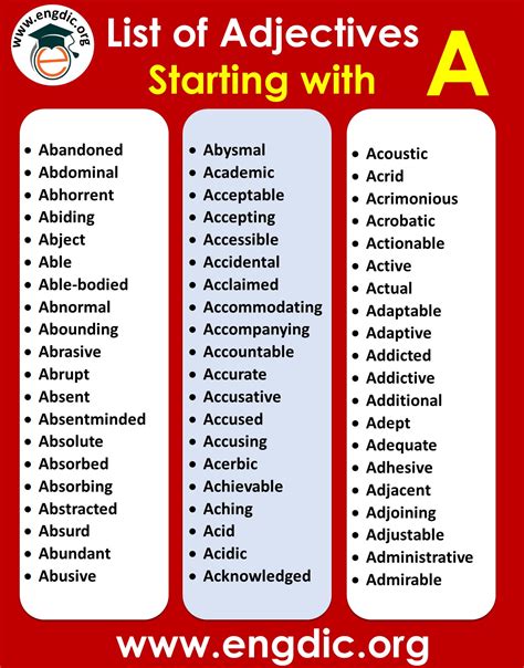 Adjectives that start with A to describe a person |Adjectives with A ...