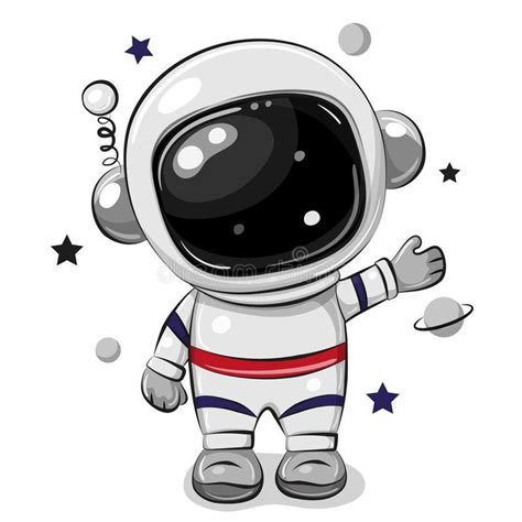 Cartoon Astronaut Isolated On A White Background Cute Cartoon