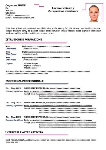 Esempio modelo di curriculum vitae europass compilato per la professione di infermiere. Modello di Curriculum Artistico da Compilare | CV Download