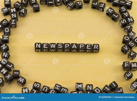 The Word Newspaper Stock Image Image Of Cubes Business 83909983