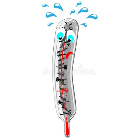 Termometro Di Mercury Che Mostra Temperatura Elevata Illustrazione