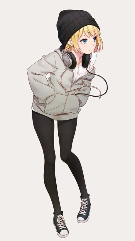 Hoodie Headphone Cool Anime Girl