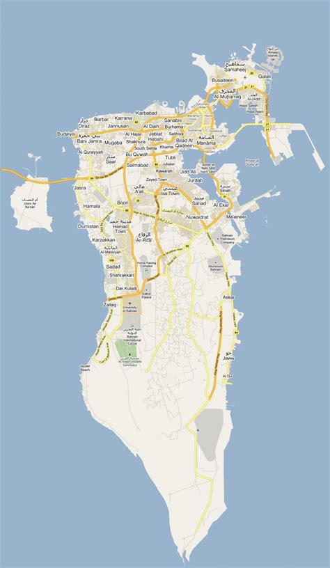 Road And Physical Map Of Bahrain Bahrain Road And Phy Vrogue Co