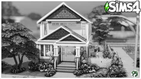 Building A House In Black And White 🖤 🤍 The Sims 4 Speed Build No Cc
