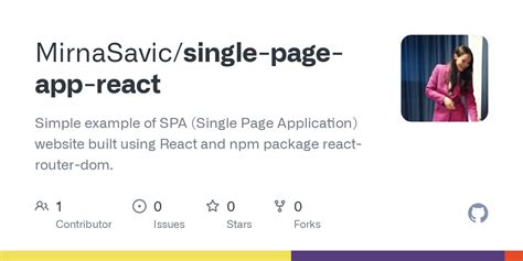Github Mirnasavic Single Page App React Simple Example Of Spa Single Page Application