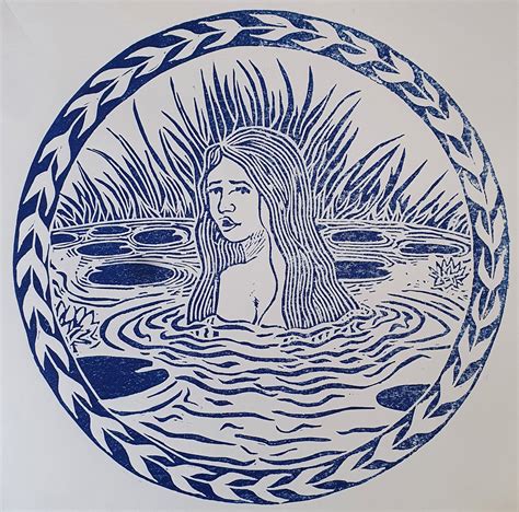 The Eel Catchers Daughter Limited Edition Lino Print By Lizzie Ault