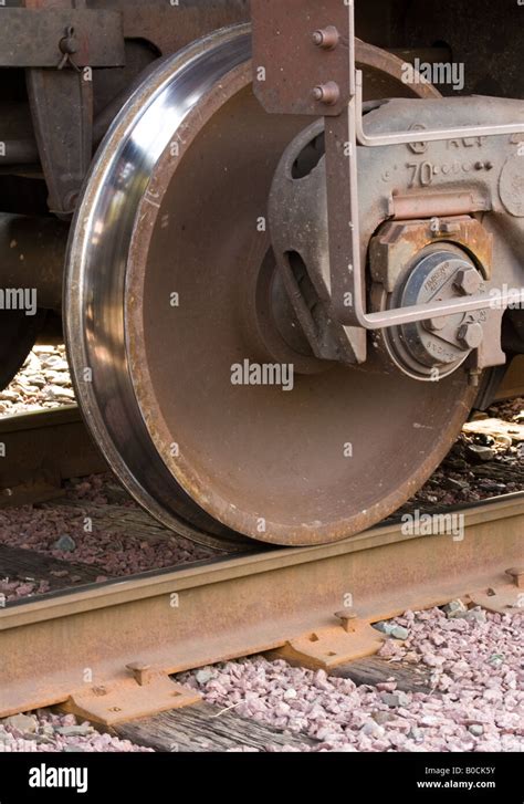 Train Wheel On Railroad Track Stock Photo Alamy