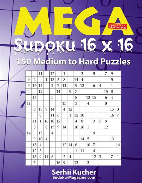 Mega Sudoku 16 X 16 150 Medium To Hard Puzzles Paperback Walmart