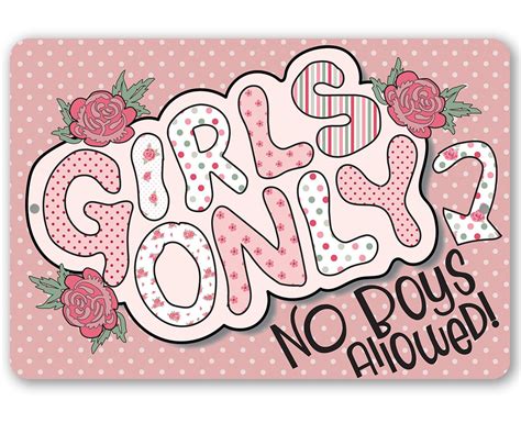 Tin Metal Sign Girls Only 8x12 Or Etsy