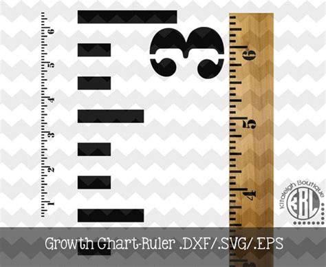 Growth Ruler DXF SVG EPS File For Use With Your Silhouette Etsy