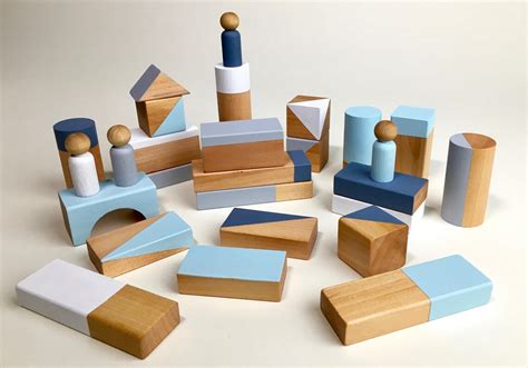 Wooden Toy Blocks Building Blocks Waldorf Toys Peg People Etsy