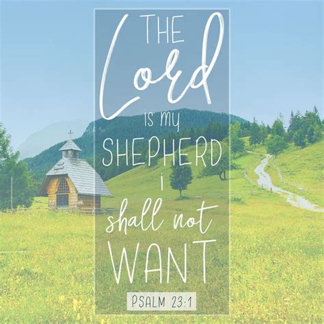 The Lord Is My Shepherd I Shall Not Want Bible Verse On Green Field