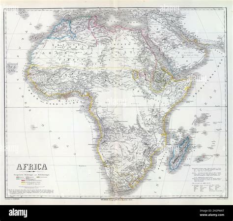 Illustration Of The Old 19th Century Map Of Africa Stock Photo Alamy