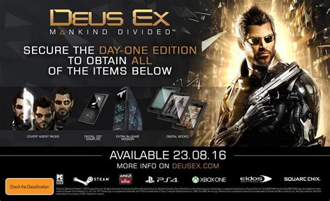 deus ex mankind divided day 1 edition ps4 buy now at mighty ape australia