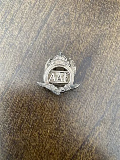 ORIGINAL WW2 ROYAL Auxiliary Air Force AAF RAF RAAF Silver Lapel Badge