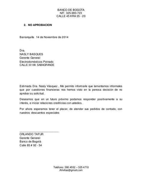 Carta Dirigida Al Banco De Credito Dinero Ya Rosario