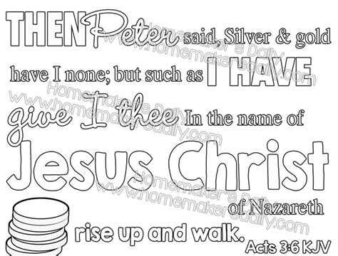 See more ideas about bible coloring pages, bible coloring, sunday school crafts. Acts 3:6 Scripture Coloring Sheet by HomemakersDaily on ...