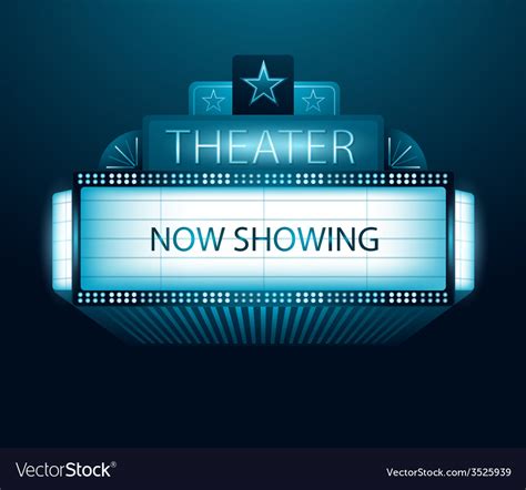Now Showing Movie Theater Banner Royalty Free Vector Image