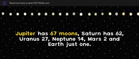 Jupiter Has 67 Moons Saturn Has 62 Uranus 27 Neptune 14 Mars 2 And