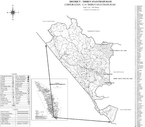 Located near the southern tip of mainland india, thiruvananthapuram, is the capital city of kerala in southern india. -Map of Thiruvananthapuram Corporation indicating the study areas (shaded) | Download Scientific ...