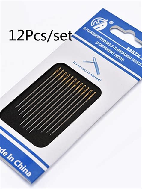 12pcs 45mm Self Threading Needle Embroidery Needles For Hand Sewing