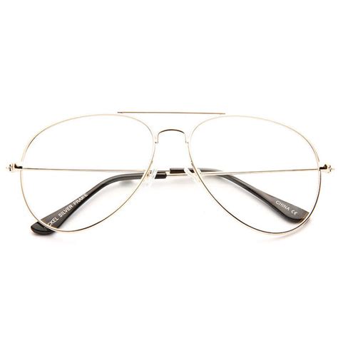 Classic 58mm Clear Aviator Glasses Cosmiceyewear