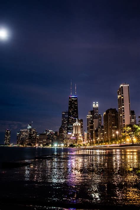 Chicago♥ New York Skyline City Lights Skyline