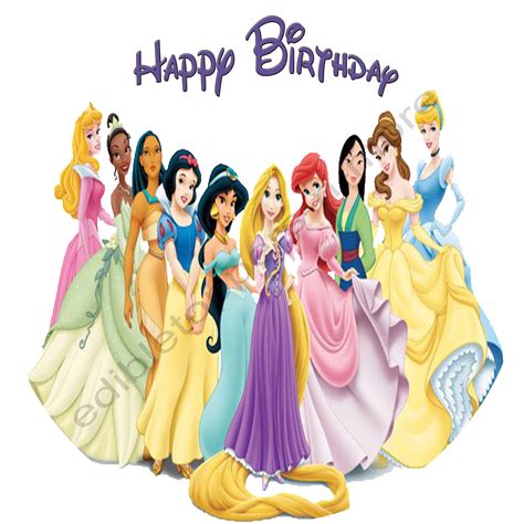 Disney Princesses Personalized Edible Print Premium Cake Toppers Frost