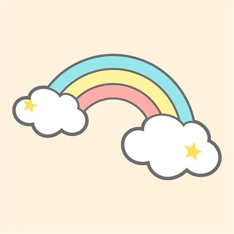 Rainbow On Clouds Magical Vector Free Image By Rawpixel