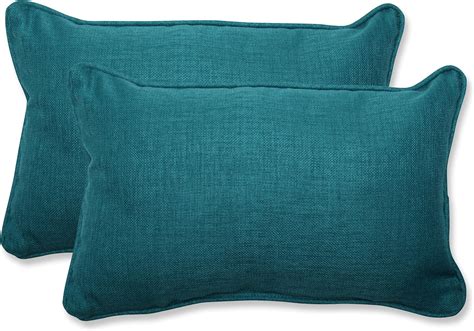 Pillow Perfect Outdoorindoor Rave Teal Lumbar Pillows 11