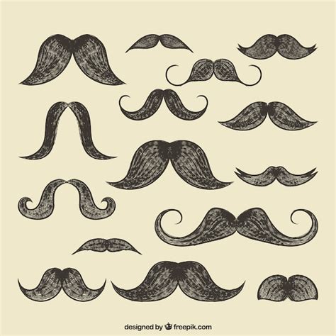 Premium Vector Retro Mustaches Collection