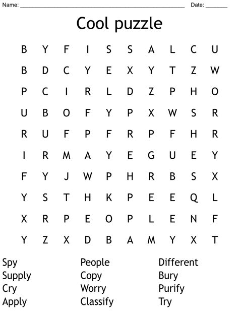Cool Puzzle Word Search Wordmint