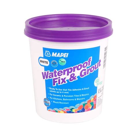 We help you answer these questions here. Mapei Waterproof Fix & Grout For Walls White 3.7kg