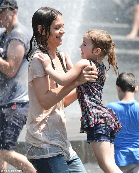 Katie Holmes Frolics Around In A Wet T Shirt While Filming New Movie