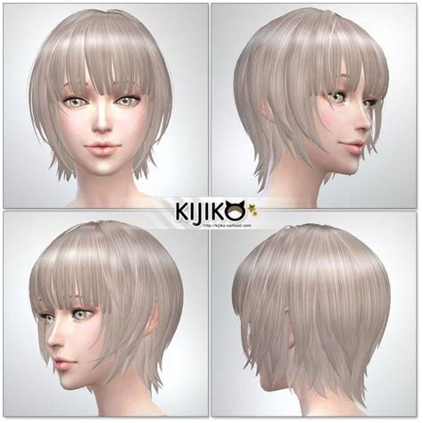 Kijiko Bob With Straight Bangs For Female • Sims 4 Downloads Sims