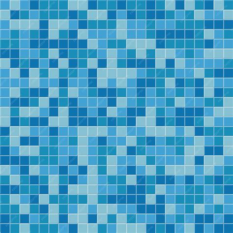 Premium Vector Pool Tile Seamless Pattern Blue Mosaic Background