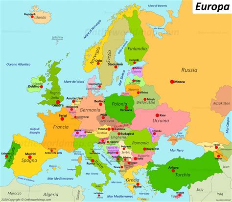 Capitali Europee Cartina Cartina Geografica Mondo